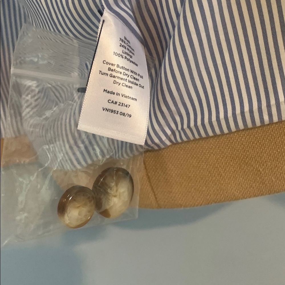 Talbots Camel Aberdeen  Blazer with Pockets NWT Size 14 Tan 75% Cotton - Picture 10 of 13